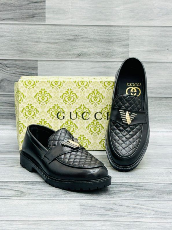 Gucci Black Formal High Sole Shoes For Men